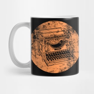 DISTRESSED VINTAGE TYPEWRITER ORANGE Mug